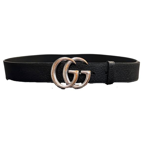 Gucci Accessories Gucci Authentic Gg Marmont Leather Belt With Silver Buckle Poshmark